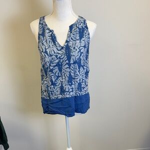 Gap Size M Blue Floral Sleeveless Top